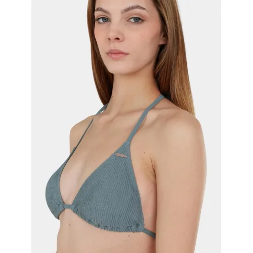 Fundango Innisfil Triangle Jacquard Top Női Bikini 537-khaki