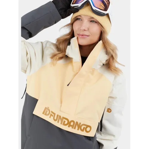 Fundango Birch ECO Logo Anorak Női Síkabát, Snowboard Kabát 208-vanilla