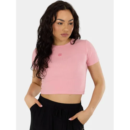 Fundango Sora Cropped T-shirt Női Póló 328-misty rose