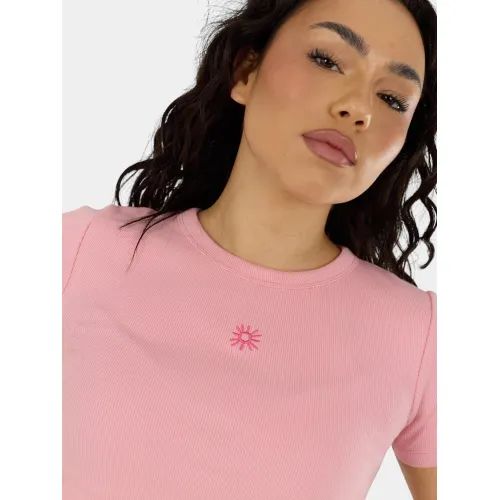 Fundango Sora Cropped T-shirt Női Póló 328-misty rose