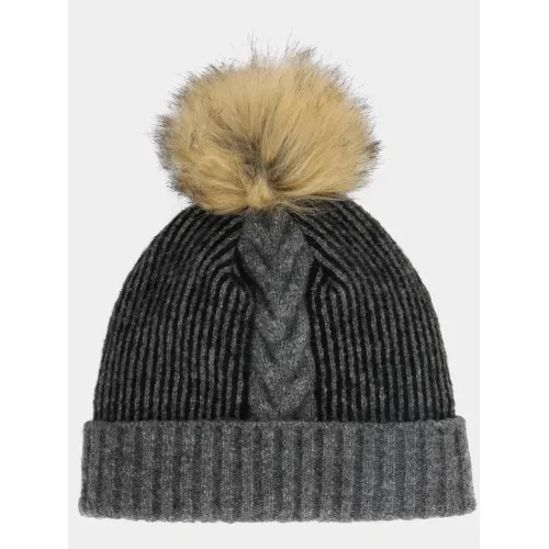 Spyder Plait Pom Hat Férfi Kötött sapka BLK-Black