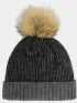 Spyder Plait Pom Hat Férfi Kötött sapka BLK-Black