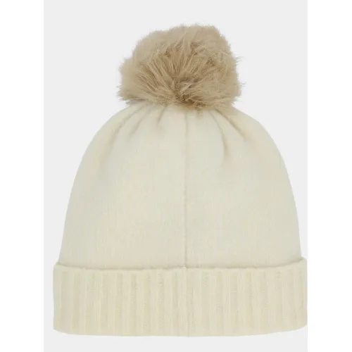 Spyder Plait Pom Hat Férfi Kötött sapka WHT-White