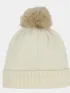 Spyder Plait Pom Hat Férfi Kötött sapka WHT-White