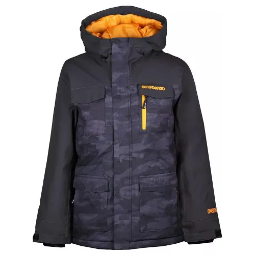 Fundango GIBSON Jacket Fundango GIBSON Jacket Junior-Gyerek Síkabát, Snowboard Kabát 893-black camouflage