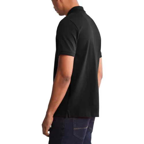 Timberland Pique Short Sleeve Polo Férfi Galléros póló 001-Blk