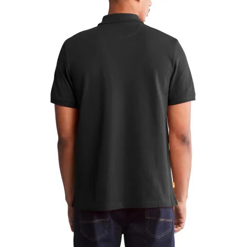 Timberland Pique Short Sleeve Polo Férfi Galléros póló 001-Blk