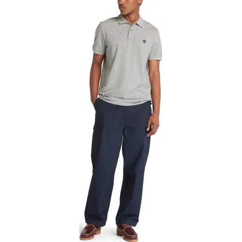 Timberland Pique Short Sleeve Polo Férfi Galléros póló 052-Gry