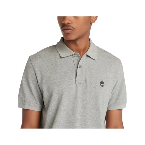 Timberland Pique Short Sleeve Polo Férfi Galléros póló 052-Gry