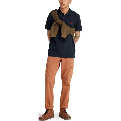 Timberland Pique Short Sleeve Polo Férfi Galléros póló 433D-Dks