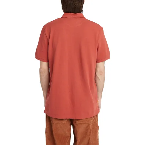 Timberland Pique Short Sleeve Polo Férfi Galléros póló DV5-Red