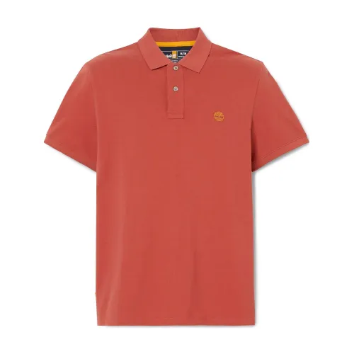 Timberland Pique Short Sleeve Polo Férfi Galléros póló DV5-Red
