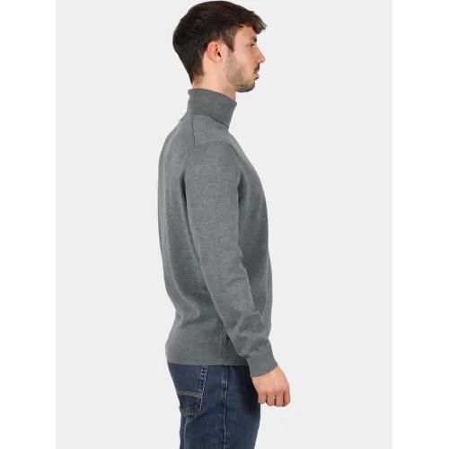 Timberland Turtle Neck Cotton Sweater Férfi Pulóver U14-Dark Grey Heather