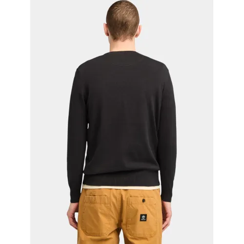 Timberland Cotton Yd Sweater Férfi Pulóver X65-Black-Pavement
