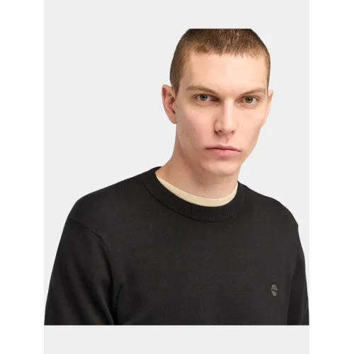 Timberland Cotton Yd Sweater Férfi Pulóver X65-Black-Pavement