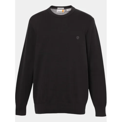 Timberland Cotton Yd Sweater Férfi Pulóver X65-Black-Pavement