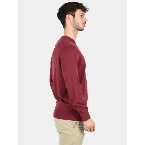 Timberland Cotton Yd Sweater Férfi Pulóver 648-Burgundy
