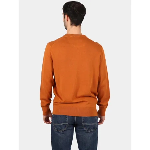 Timberland Cotton Yd Sweater Férfi Pulóver C39-Leather Brown