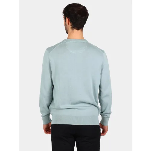 Timberland Cotton Yd Sweater Férfi Pulóver EYM-Silver Blue