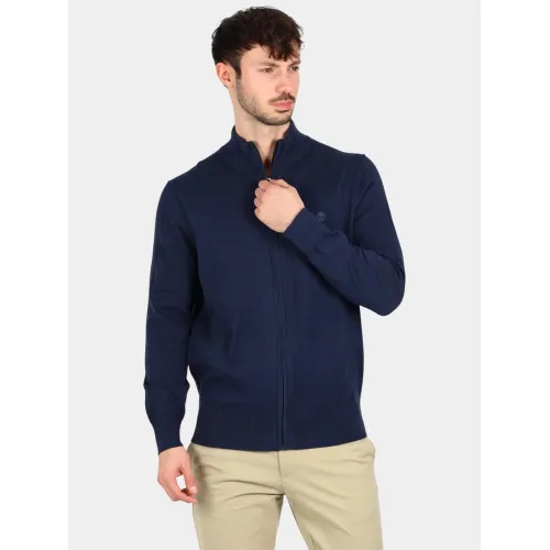 Timberland Cotton Yd Sweater Férfi Pulóver Z02-Dark Sapphire-Dark Denim