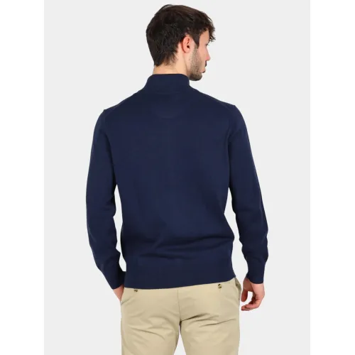 Timberland Cotton Yd Sweater Férfi Pulóver Z02-Dark Sapphire-Dark Denim