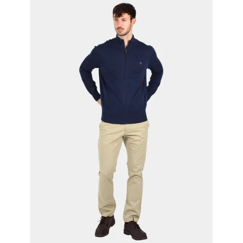 Timberland Cotton Yd Sweater Férfi Pulóver Z02-Dark Sapphire-Dark Denim