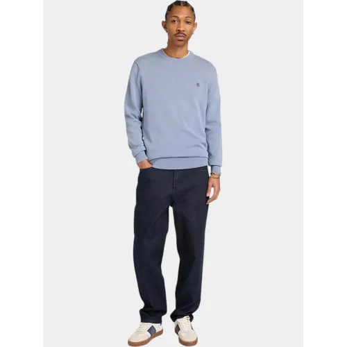 Timberland Cotton YD Sweater Férfi Pulóver B88-Stone Wash