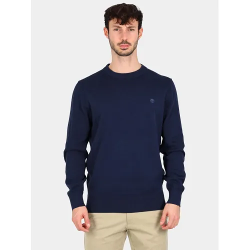 Timberland Cotton Yd Full Zip Sweater Férfi Pulóver Z02-Dark Sapphire-Dark Denim