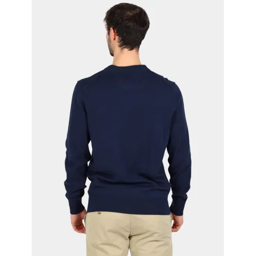 Timberland Cotton Yd Full Zip Sweater Férfi Pulóver Z02-Dark Sapphire-Dark Denim