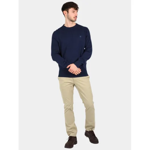 Timberland Cotton Yd Full Zip Sweater Férfi Pulóver Z02-Dark Sapphire-Dark Denim