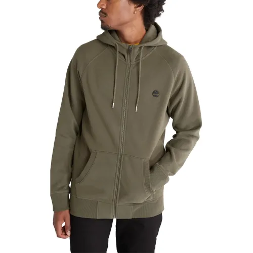 Timberland Brushed Back Full Zip Hoodie Férfi Pulóver A58G-Grn