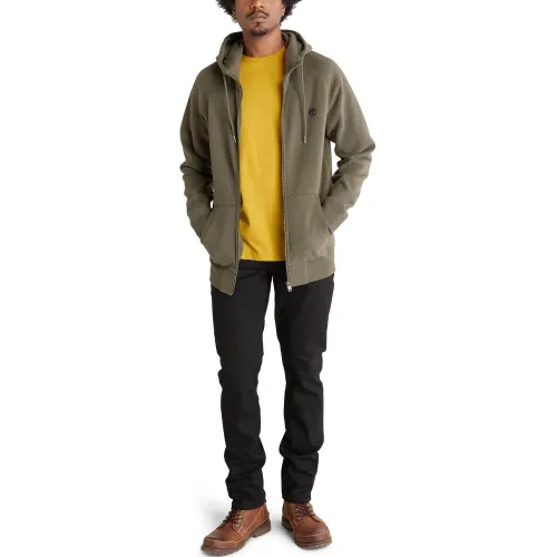Timberland Brushed Back Full Zip Hoodie Férfi Pulóver A58G-Grn