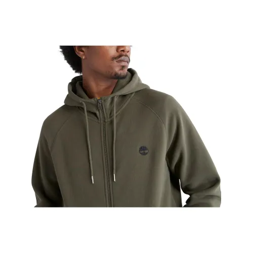 Timberland Brushed Back Full Zip Hoodie Férfi Pulóver A58G-Grn