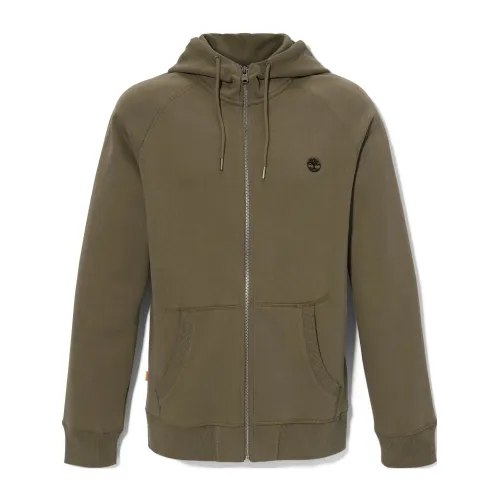 Timberland Brushed Back Full Zip Hoodie Férfi Pulóver A58G-Grn