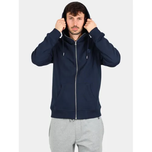 Timberland Brushed Back Full Zip Hoodie Férfi Pulóver Z02-Dark Sapphire-Dark Denim