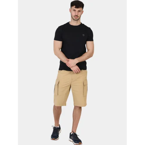 Timberland Short Sleeve Tee Férfi Póló X65-Black-Pavement