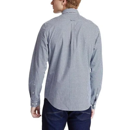 Timberland Micro Gingham Poplin Shirt Férfi Ing DX2-Blu