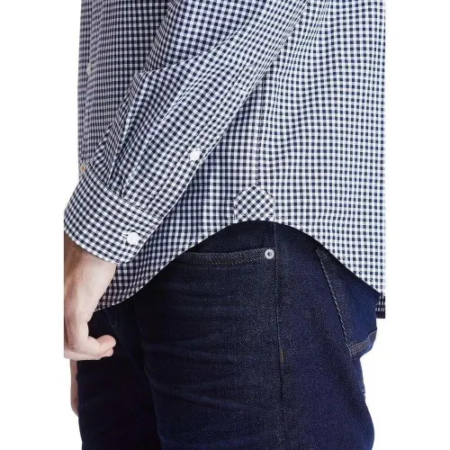 Timberland Micro Gingham Poplin Shirt Férfi Ing DX2-Blu