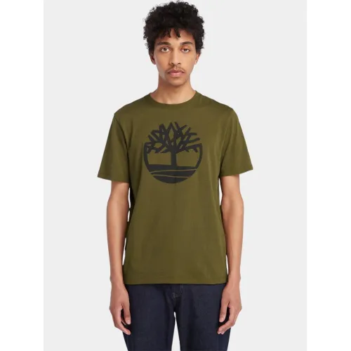 Timberland Tree Logo Short Sleeve Tee Férfi Póló 302-Dark Olive