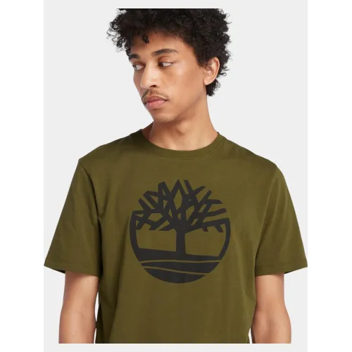 Timberland Tree Logo Short Sleeve Tee Férfi Póló 302-Dark Olive