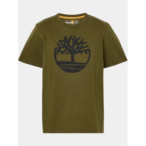 Timberland Tree Logo Short Sleeve Tee Férfi Póló 302-Dark Olive