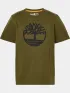 Timberland Tree Logo Short Sleeve Tee Férfi Póló 302-Dark Olive