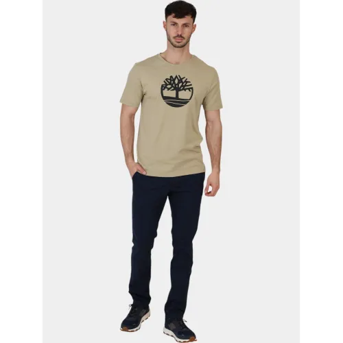 Timberland Tree Logo Short Sleeve Tee Férfi Póló DH4-Lemon Pepper