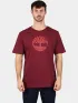 Timberland Tree Logo Short Sleeve Tee Férfi Póló 648-Burgundy