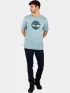 Timberland Tree Logo Short Sleeve Tee Férfi Póló EYM-Silver Blue