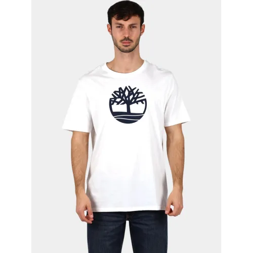 Timberland Tree Logo Short Sleeve Tee Férfi Póló 100-White