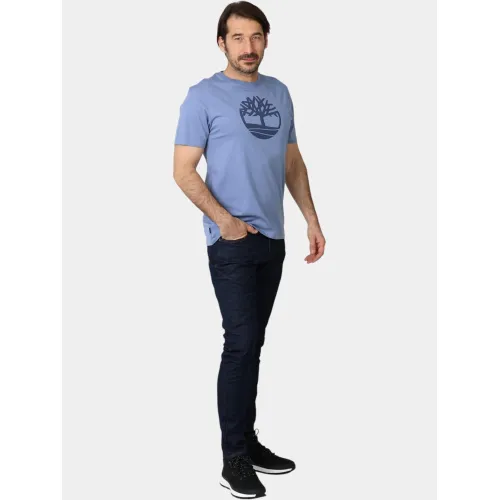 Timberland Tree Logo Short Sleeve Tee Férfi Póló B88-Stone Wash