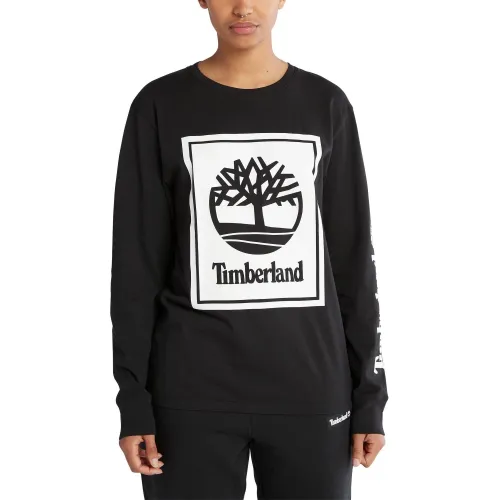 Timberland Ls Front Stack Logo Tee Timberland Ls Front Stack Logo Tee Férfi Hosszú ujjú póló N92-Blk