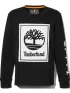 Timberland Ls Front Stack Logo Tee Timberland Ls Front Stack Logo Tee Férfi Hosszú ujjú póló N92-Blk