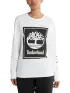 Timberland Ls Front Stack Logo Tee Timberland Ls Front Stack Logo Tee Férfi Hosszú ujjú póló P54-Wht